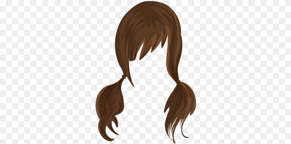 Pigtails Hair Illustration U0026 Svg Vector File Brown Hair In Pigtails, Adult, Female, Person, Woman Free Transparent Png