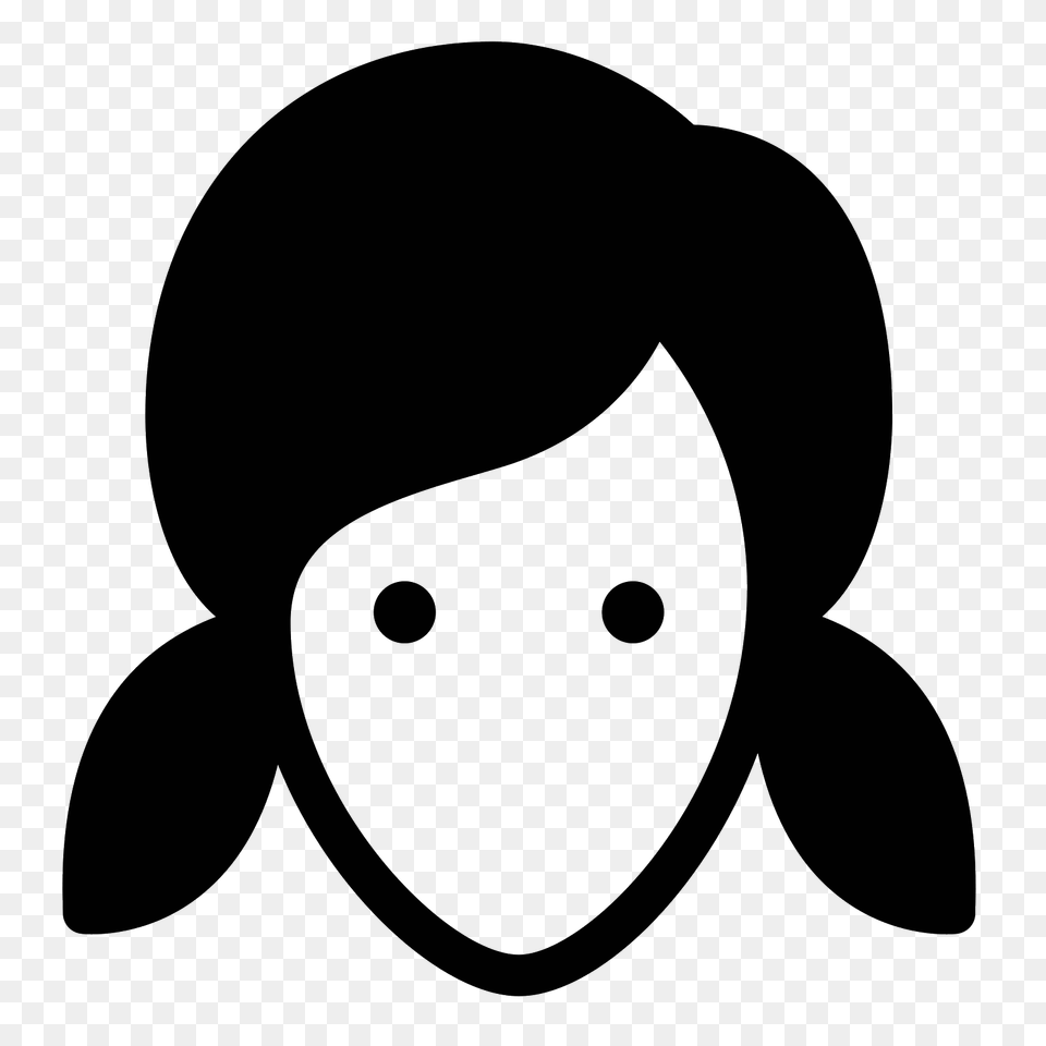 Pigtails Haircut Filled Icon, Gray Free Png