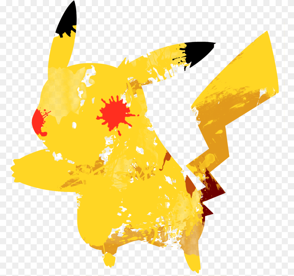 Pikachu 1 Paint Splatter Graphics By Hollyshobbies Transparent Background Paint Splatter, Daffodil, Flower, Plant, Baby Png Image