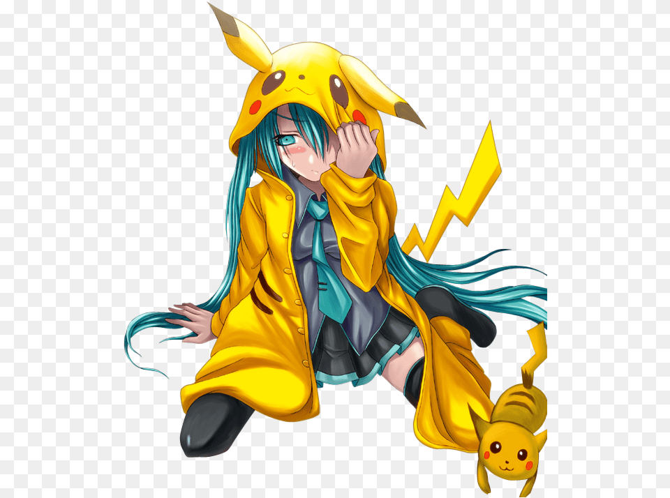 Pikachu And Hatsune Miku, Clothing, Coat, Baby, Person Png Image