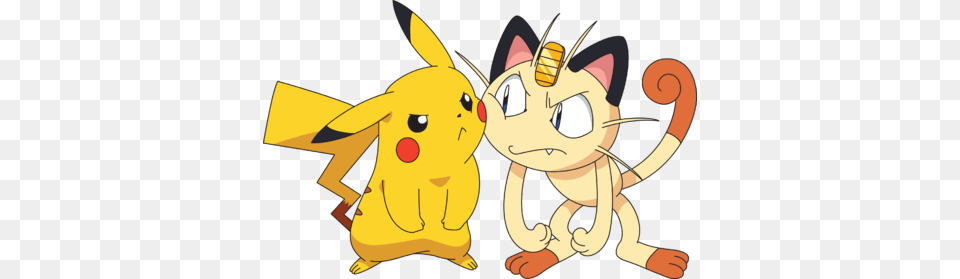 Pikachu And Meowth Pokemon Meowth Vs Pikachu, Face, Head, Person, Baby Png