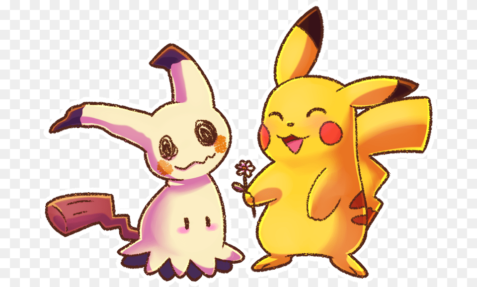 Pikachu And Mimikyu By Nemufrog Pikachu, Animal, Mammal, Rabbit, Baby Free Png