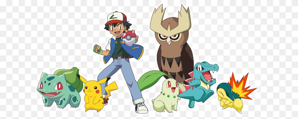 Pikachu Bulbasaur Chikorita Cyndaquil Noctowl Official Pokemon Fiction Race To Danger Book, Comics, Publication, Baby, Person Free Png Download