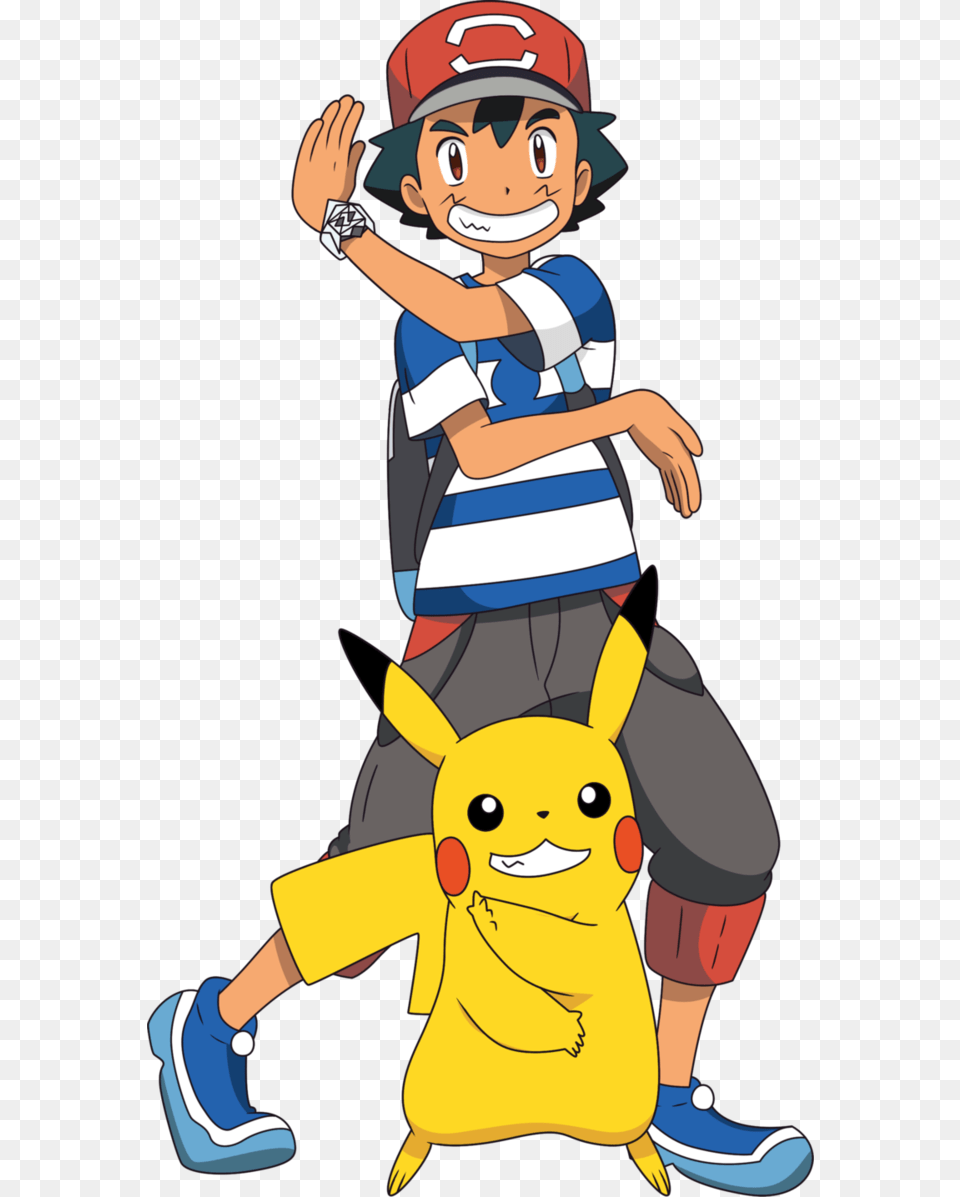 Pikachu Clipart Pokemon Sun Moon Sun And Moon Ash And Pikachu, Boy, Person, Child, Male Free Png Download