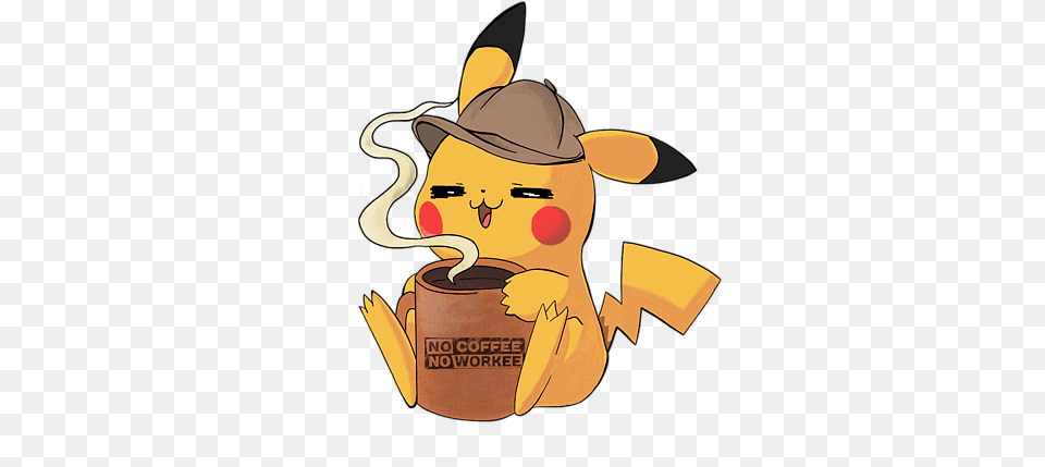 Pikachu Coffee Workee Greeting Card Pikachu Coffee, Face, Head, Person, Nature Free Transparent Png