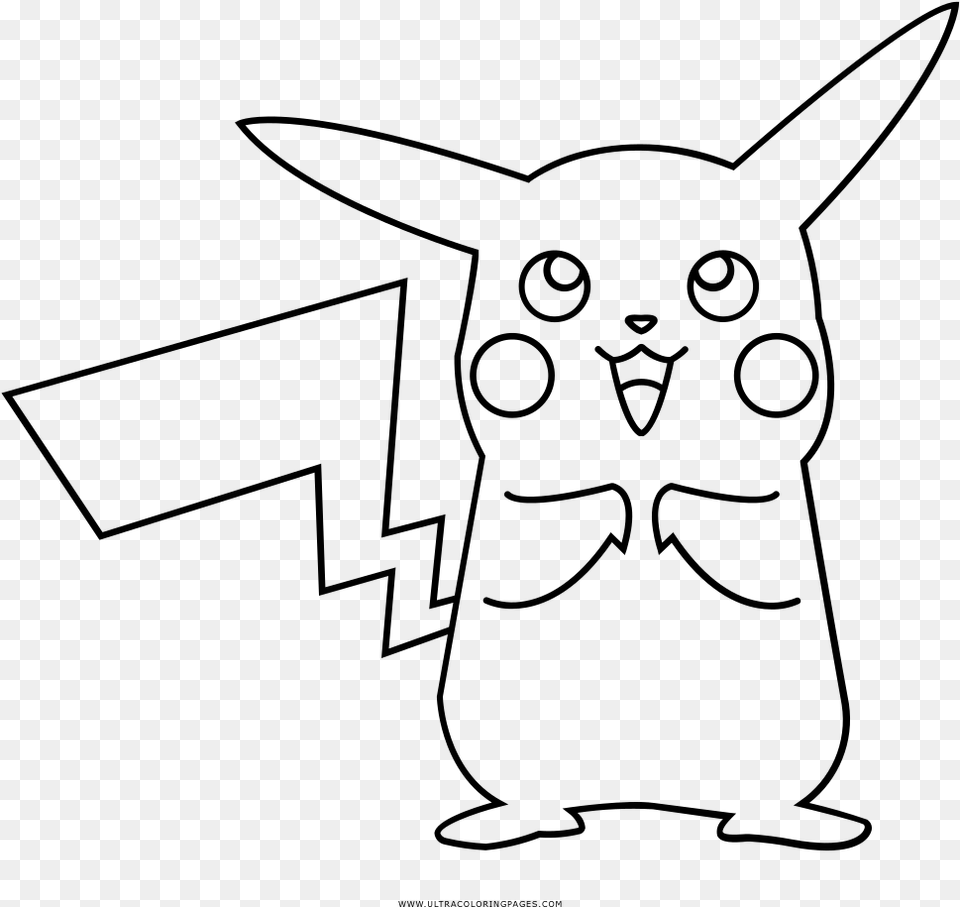 Pikachu Coloring, Gray Free Transparent Png