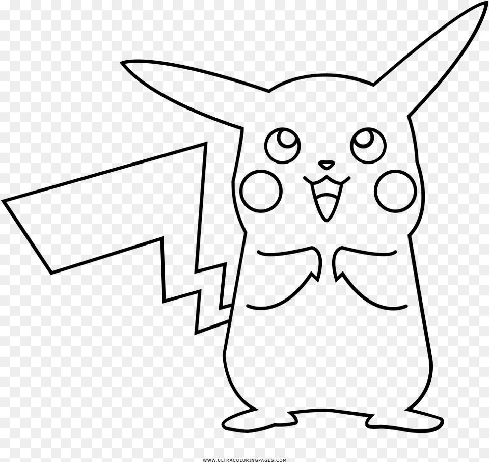 Pikachu Coloring, Gray Png