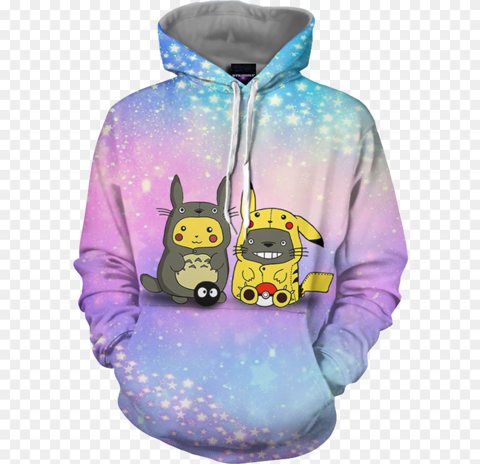 Pikachu Cosplay Totoro Amp Totoro Cosplay Pikachu 3d Supreme Dragon Ball Hoodie, Sweatshirt, Sweater, Knitwear, Clothing Free Png Download