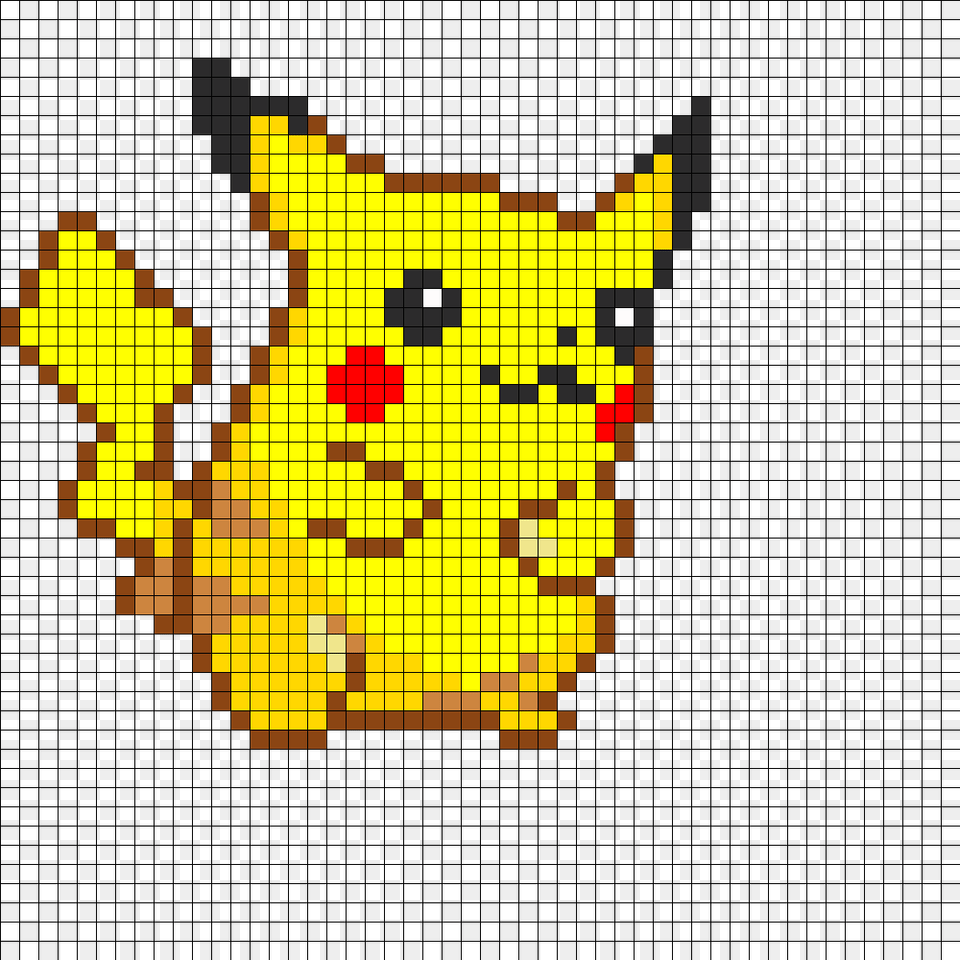 Pikachu Perler Bead Pattern Perler Bead Pattern Bead Pixel Art Pikachu Grid, Person, Face, Head Free Transparent Png