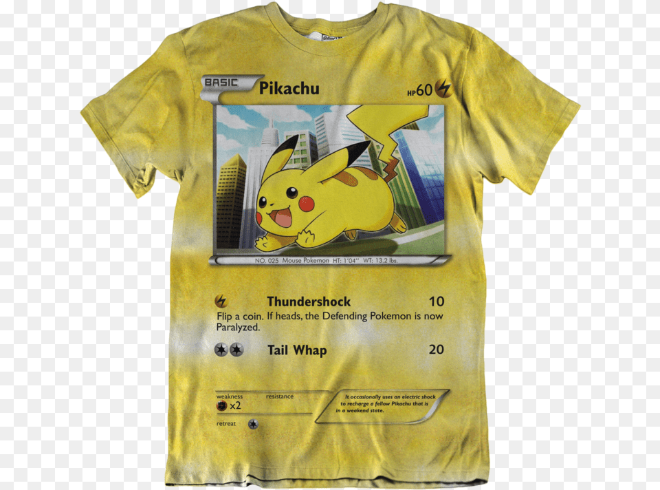 Pikachu Pokemon Card Unisex Tee Cards, Clothing, Shirt, T-shirt, Person Free Png