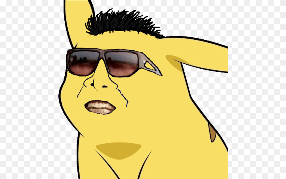 Pikachu Pokmon Go Eyewear Face Hair Yellow Nose Facial Derpy Pikachu, Accessories, Sunglasses, Person, Head Free Png Download