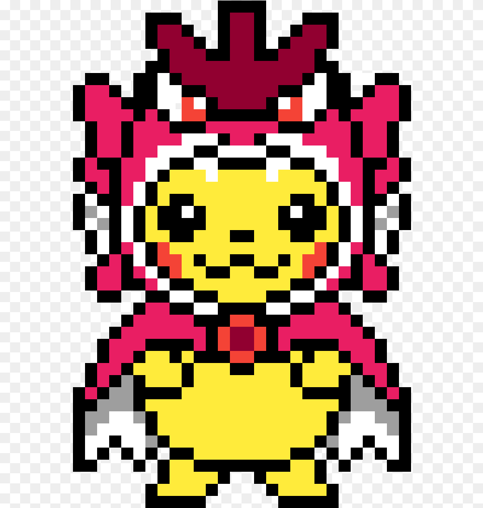 Pikachu Wearing Gyarados Hoodies Gyarados Pikachu Pixel Art, Graphics, Qr Code, Pattern Free Png