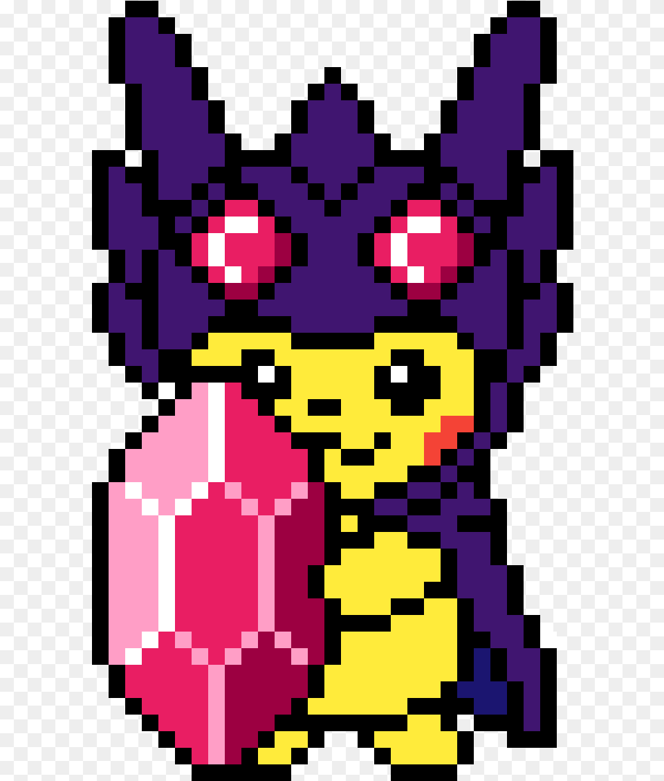 Pikachu Wearing Mega Sableye Hoodie Pikachu Sableye Pixel, Purple, Art, Graphics Free Png