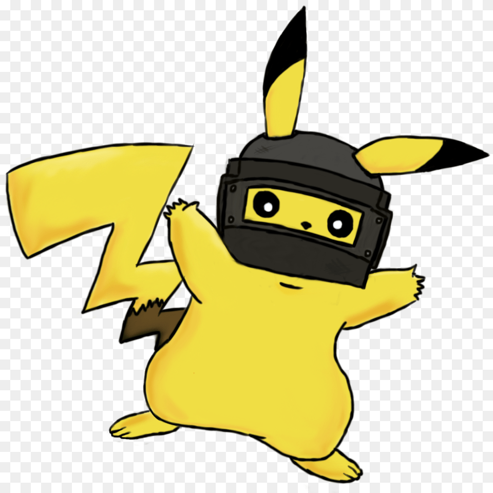 Pikachu With A Level Pubg Helmet Dexs Emoji, Baby, Person, Animal, Bee Png
