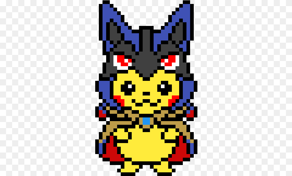 Pikachu With Lucario Hat On Pikachu Hama, Art, Qr Code Free Png