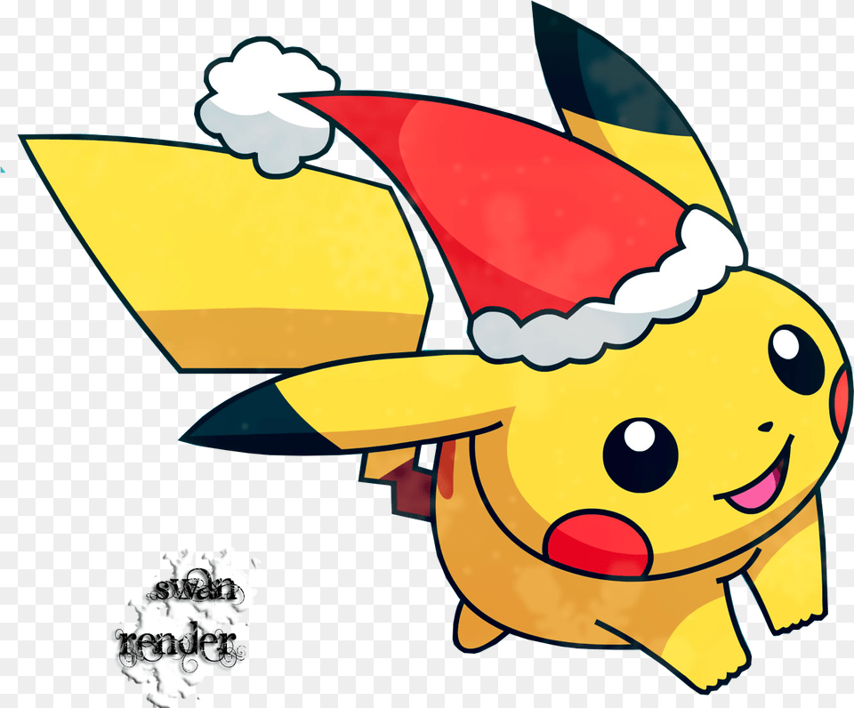 Pikachu With Santa Hat Download Pikachu With Santa Hat, Animal, Fish, Sea Life, Face Free Png