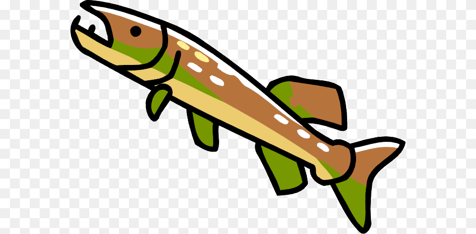 Pike Scribblenauts Fish, Animal, Sea Life, Trout, Bow Png Image