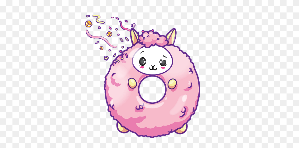 Pikmi Pop Jools The Llama, Food, Sweets, Donut, Purple Png Image