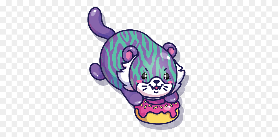 Pikmi Pop Jungle The Tiger, Purple, Animal, Bear, Mammal Png Image