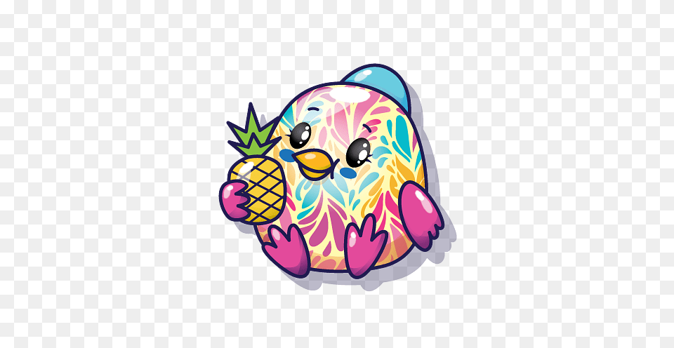 Pikmi Pop Picki The Parrot Holding Pineapple, Purple, Art, Graphics Png