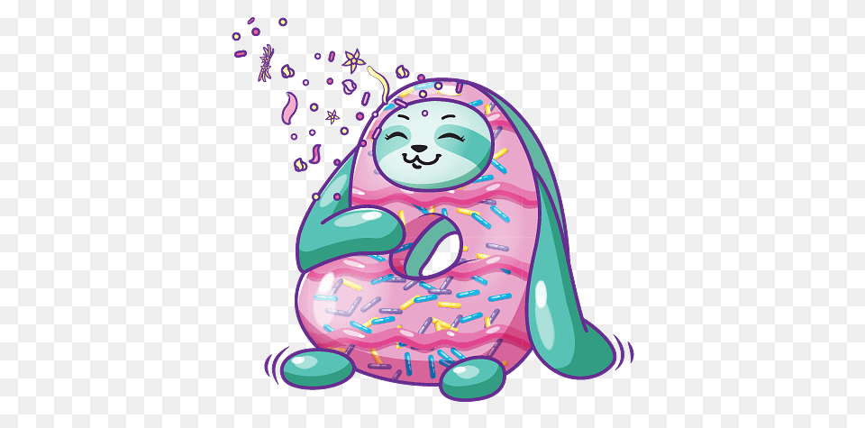 Pikmi Pop Tastee The Sloth, Art, Food, Sweets Png Image