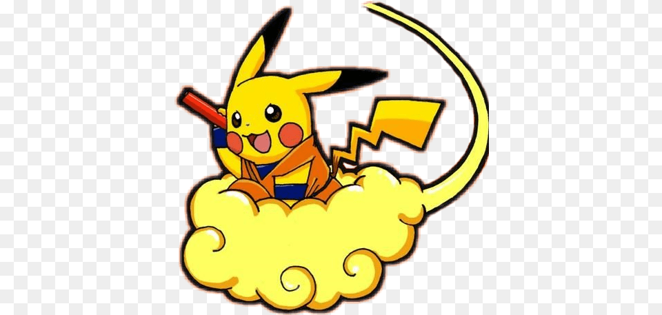 Pikoku Pikachu Goku Pokemon Dbz Nubevoladora Art Sticke Pikachu Dragonball, Animal, Bee, Insect, Invertebrate Png