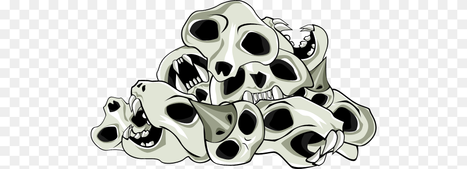 Pile Of Skulls, Art, Drawing, Animal, Canine Free Png Download