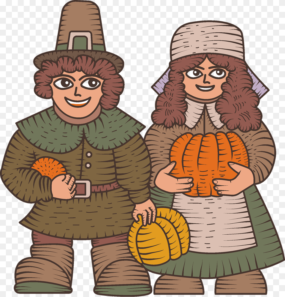 Pilgrim Couple Clipart, Baby, Person, Face, Head Png Image