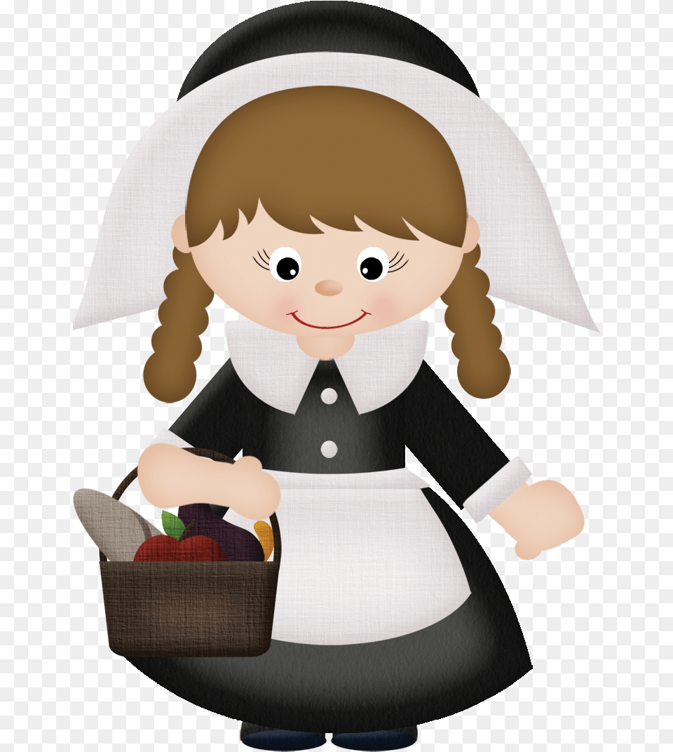 Pilgrim Girl Clipart, Baby, Person, Face, Head Png Image