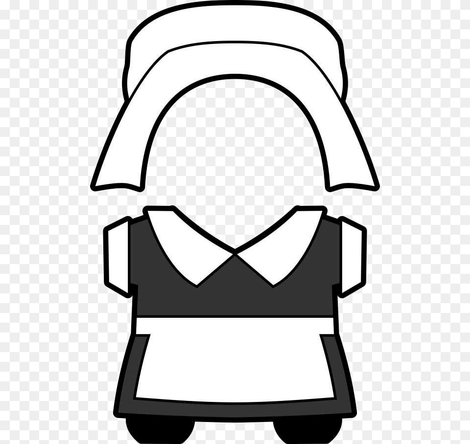 Pilgrim Hat Clipart Outfit Picture Transparent Girl Pilgrim Hat Clipart, Stencil, Person Free Png Download