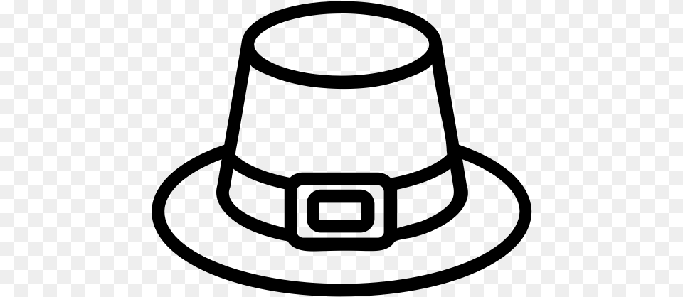 Pilgrim Hat Rubber Stamp Clothing, Gray Free Png Download