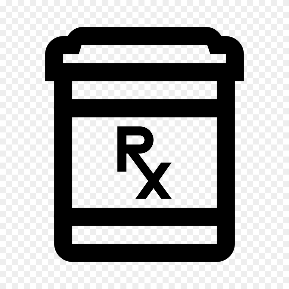 Pill Bottle Icon, Gray Png Image