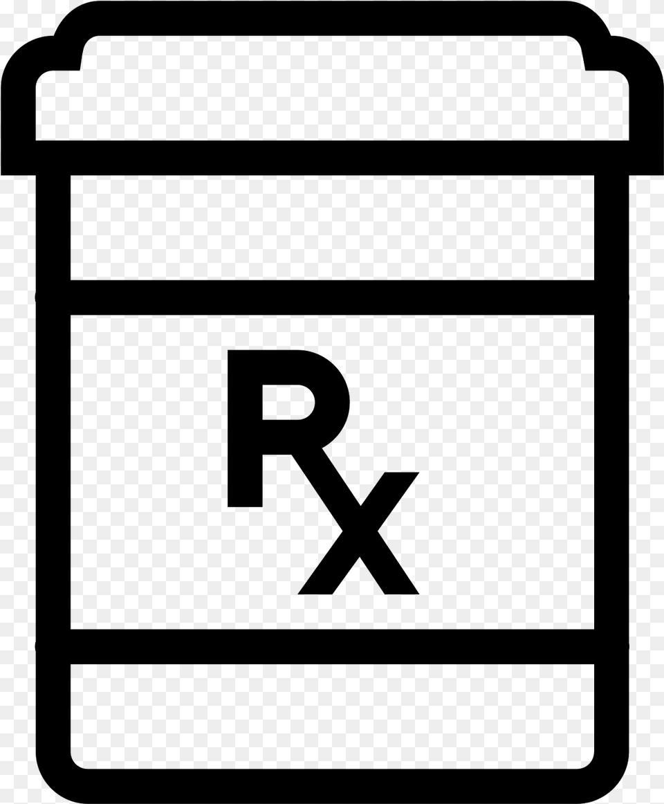 Pill Bottle Icon, Gray Png