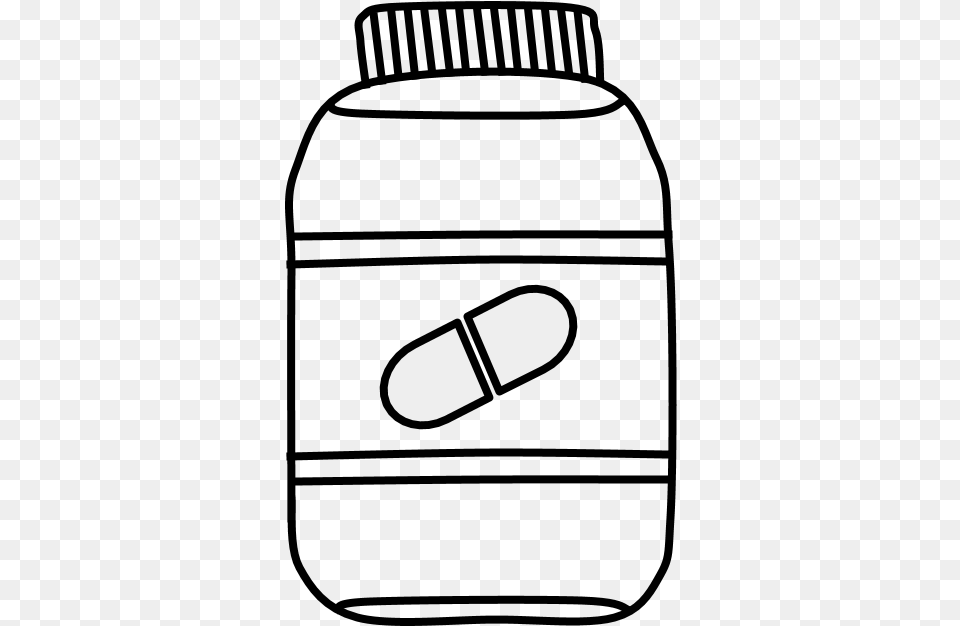 Pill Vitamin Medicine Bottle Black And White, Medication Png