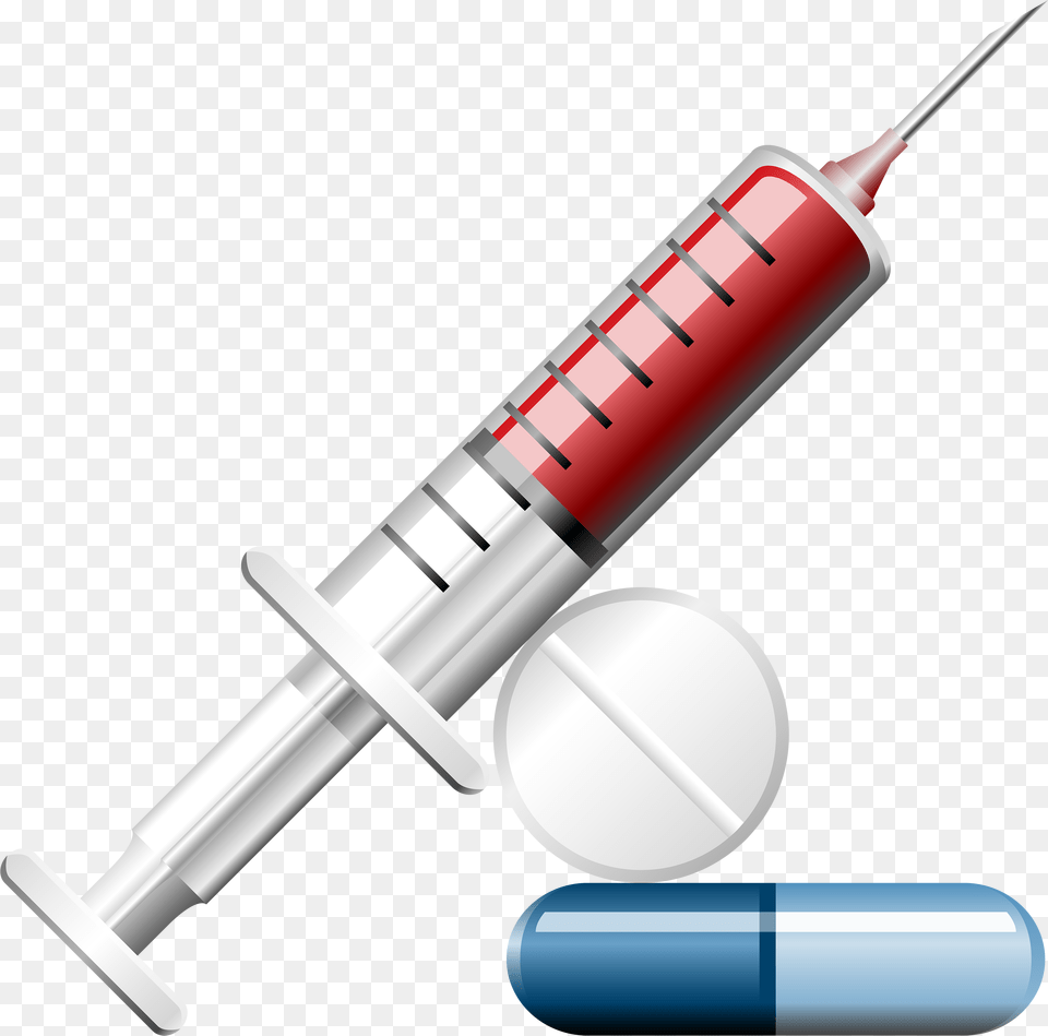 Pilloney Techflourish Collections Syringe And Pills Clipart, Injection Free Png Download