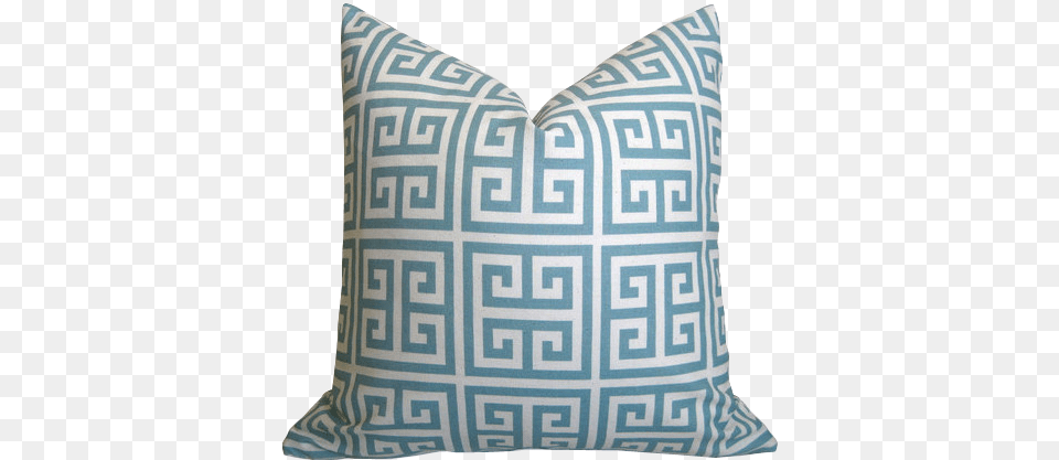 Pillow Collection Paros Greek Key Pillow Coral White, Cushion, Home Decor Png Image