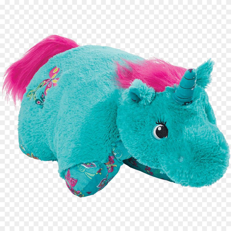 Pillow Pets Teal Unicorn Stuffed Animal Plush Toy Pillow Pet, Cushion, Home Decor Free Png