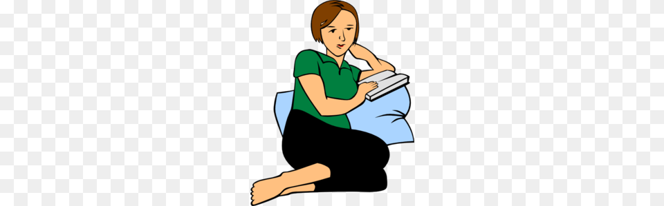 Pillow Reading Clip Art, Person, Adult, Female, Woman Png