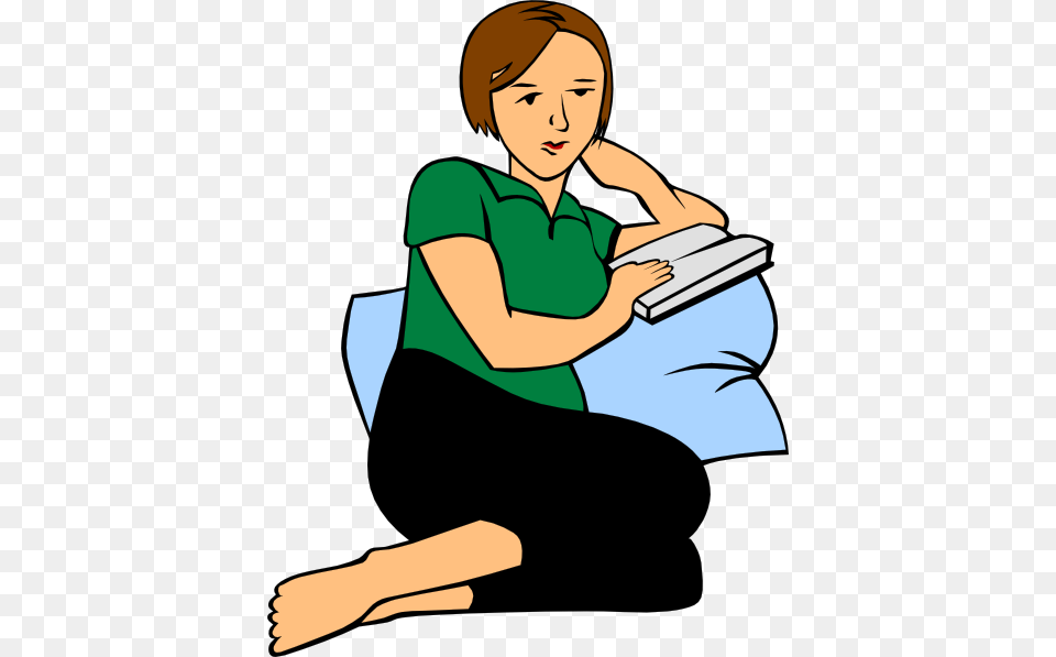 Pillow Reading Clip Art, Person, Adult, Female, Woman Free Transparent Png