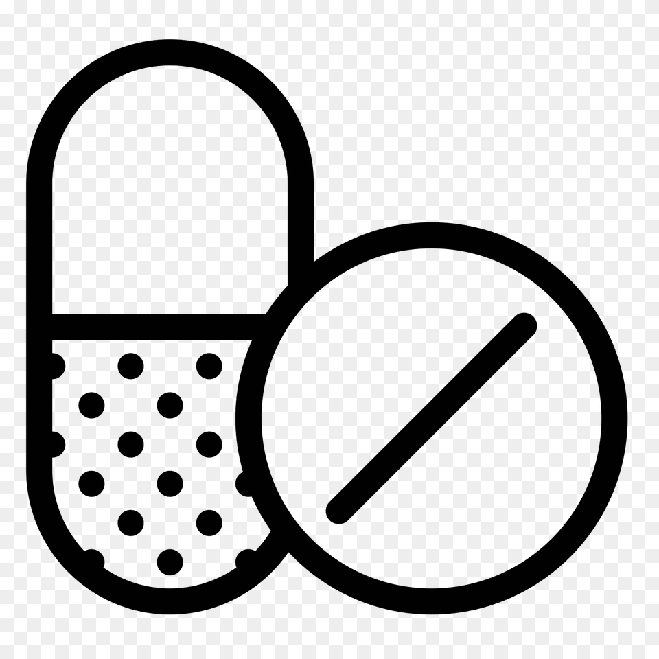 Pills Icon, Gray Png