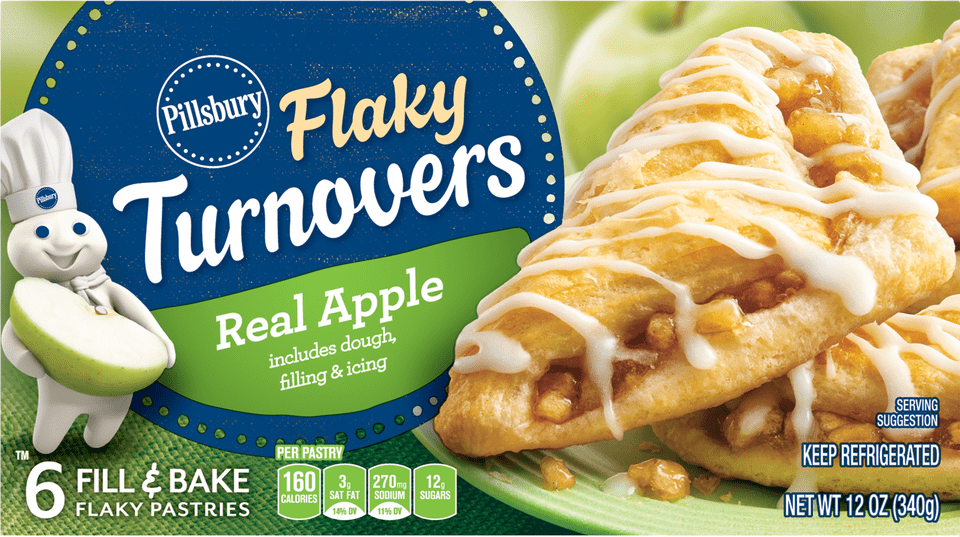 Pillsbury Flaky Turnovers Real Apple Dough Filling Pillsbury Apple Turnovers, Burger, Food, Dessert, Pastry Png