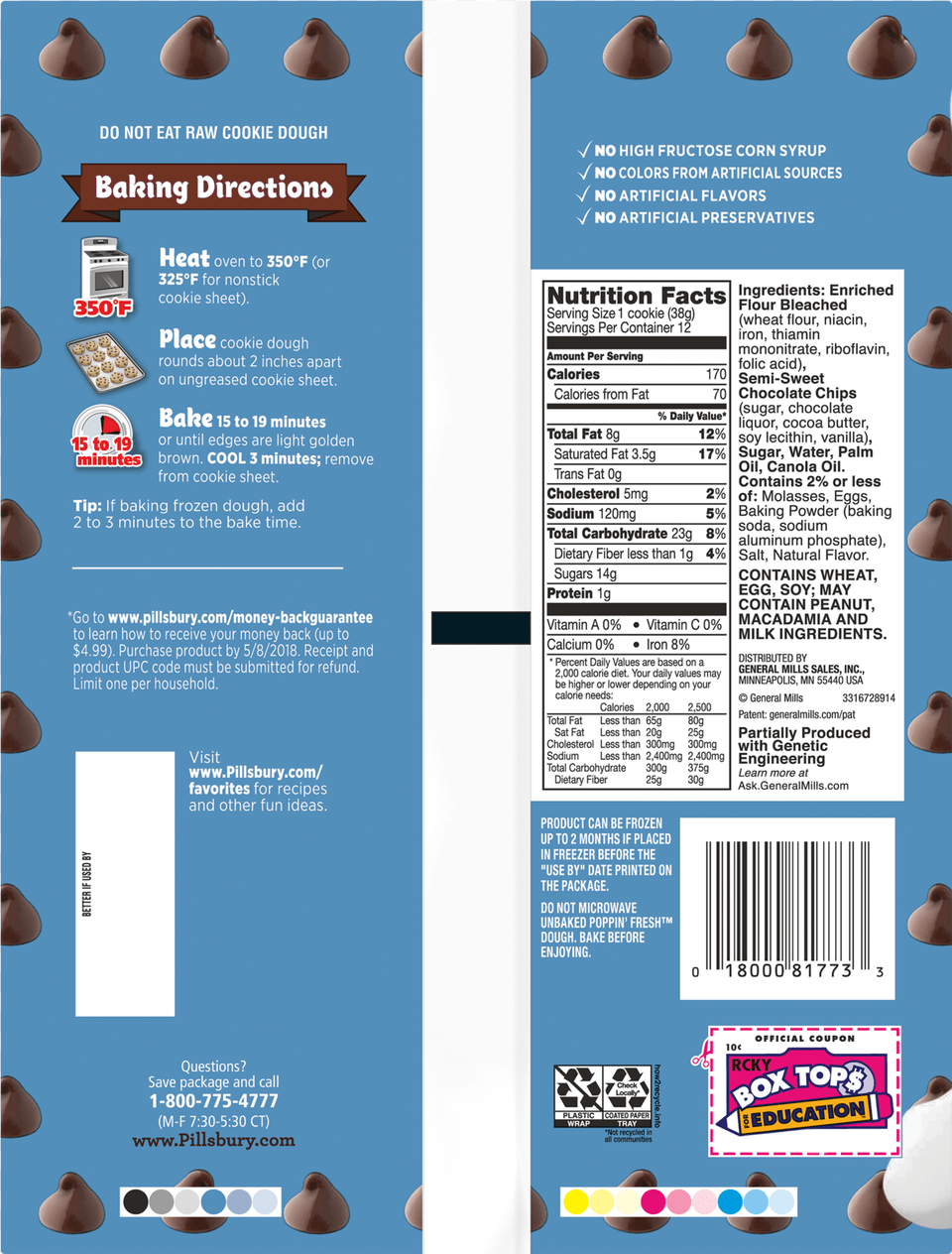 Pillsbury Ready To Bake Chocolate Chip Cookies 12 Electric Blue, Advertisement, Poster, Person, Text Free Transparent Png