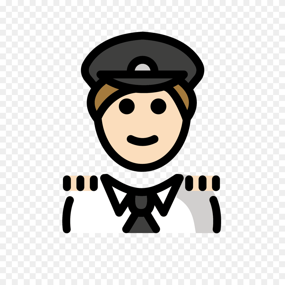 Pilot Emoji Clipart, Captain, Officer, Person, Stencil Free Transparent Png