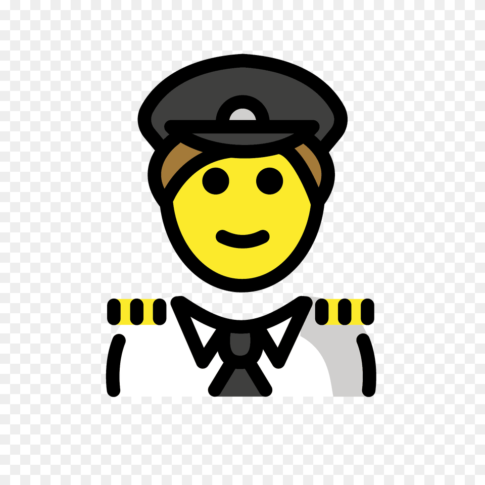 Pilot Emoji Clipart, Captain, Officer, Person, Stencil Free Transparent Png