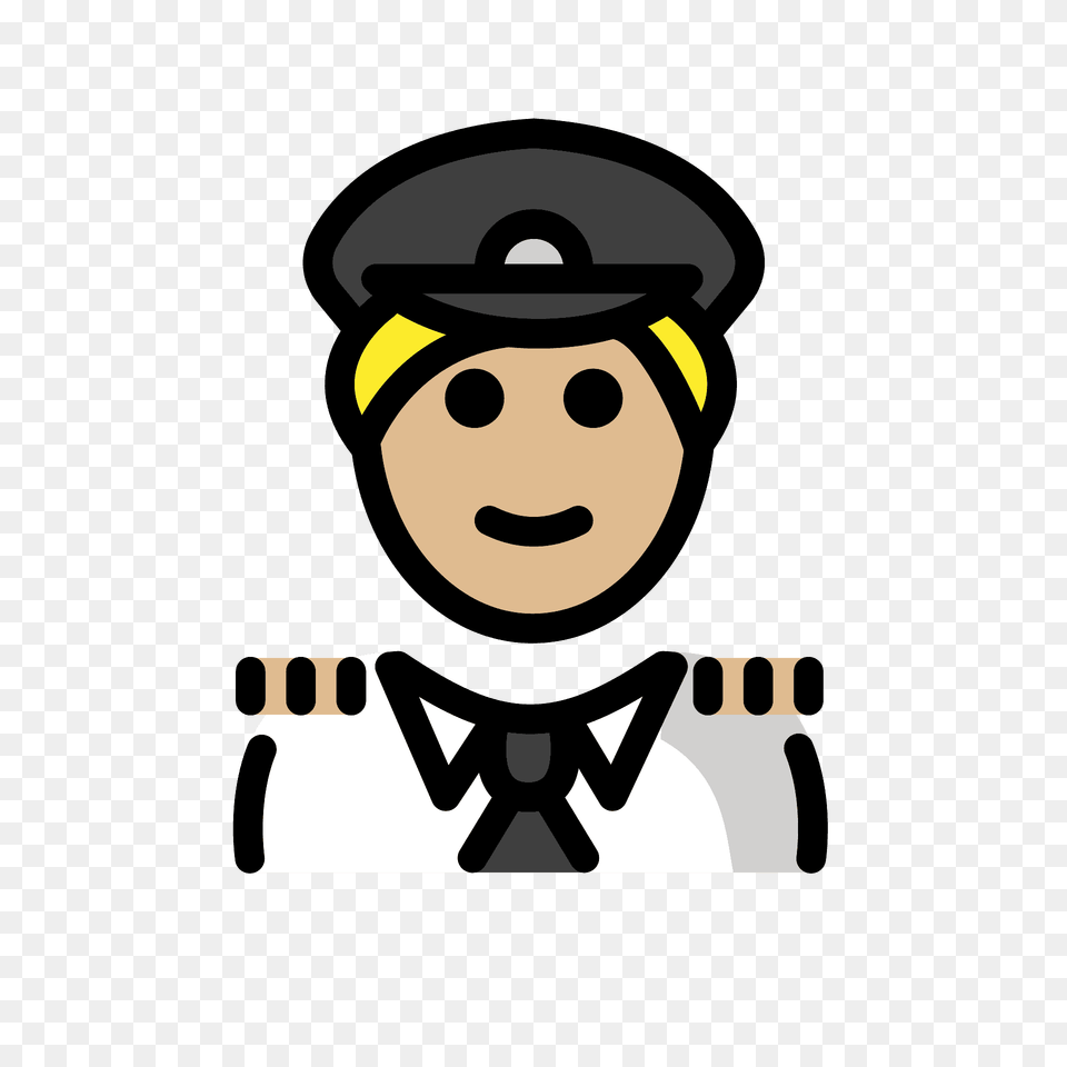 Pilot Emoji Clipart, Captain, Officer, Person, People Png Image