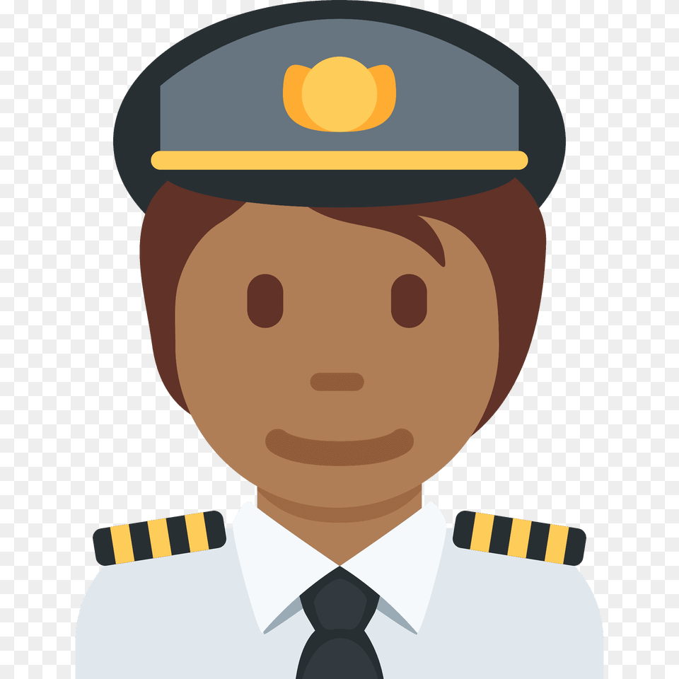 Pilot Emoji Clipart, Captain, Officer, Person, Adult Png