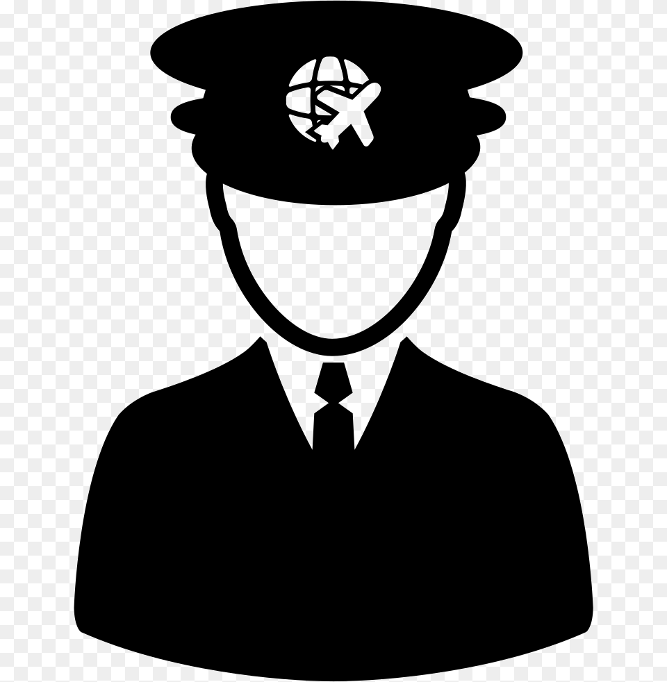 Pilot Of Airplane Pilot Icon, Stencil, Captain, Officer, Person Free Transparent Png