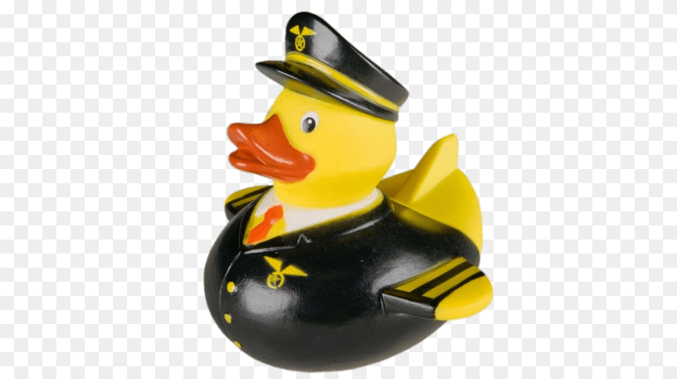 Pilot Rubber Duck, Animal, Beak, Bird, Figurine Png
