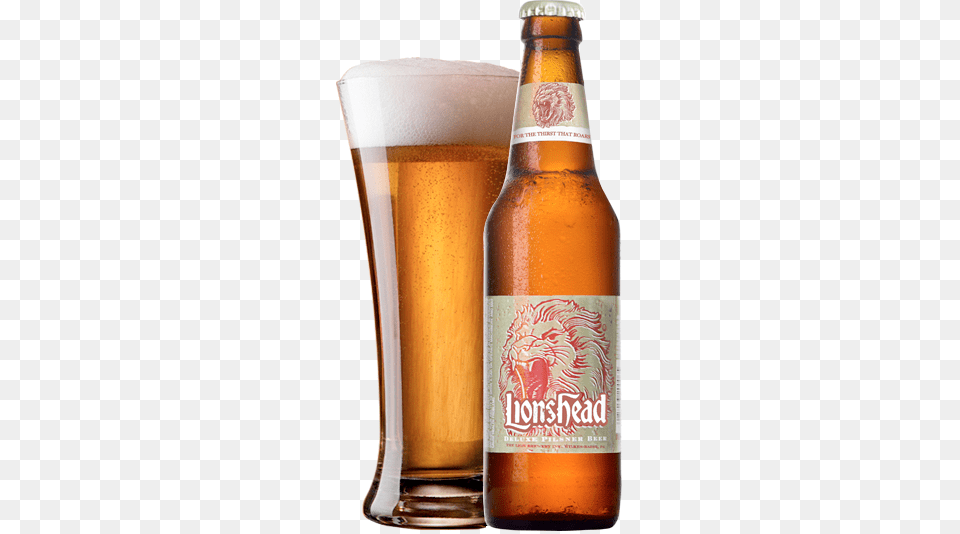 Pilsbottle Lionshead Lionshead Beer, Alcohol, Lager, Glass, Bottle Png