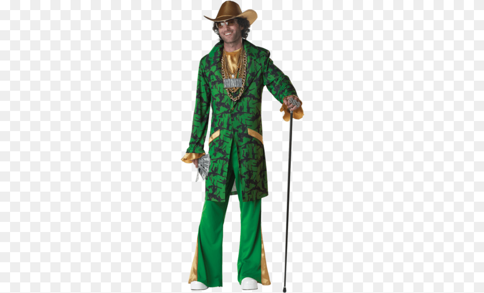 Pimp Outfit Hustler Pimp Daddy Adult Costume Size Medium, Clothing, Person, Male, Man Free Transparent Png
